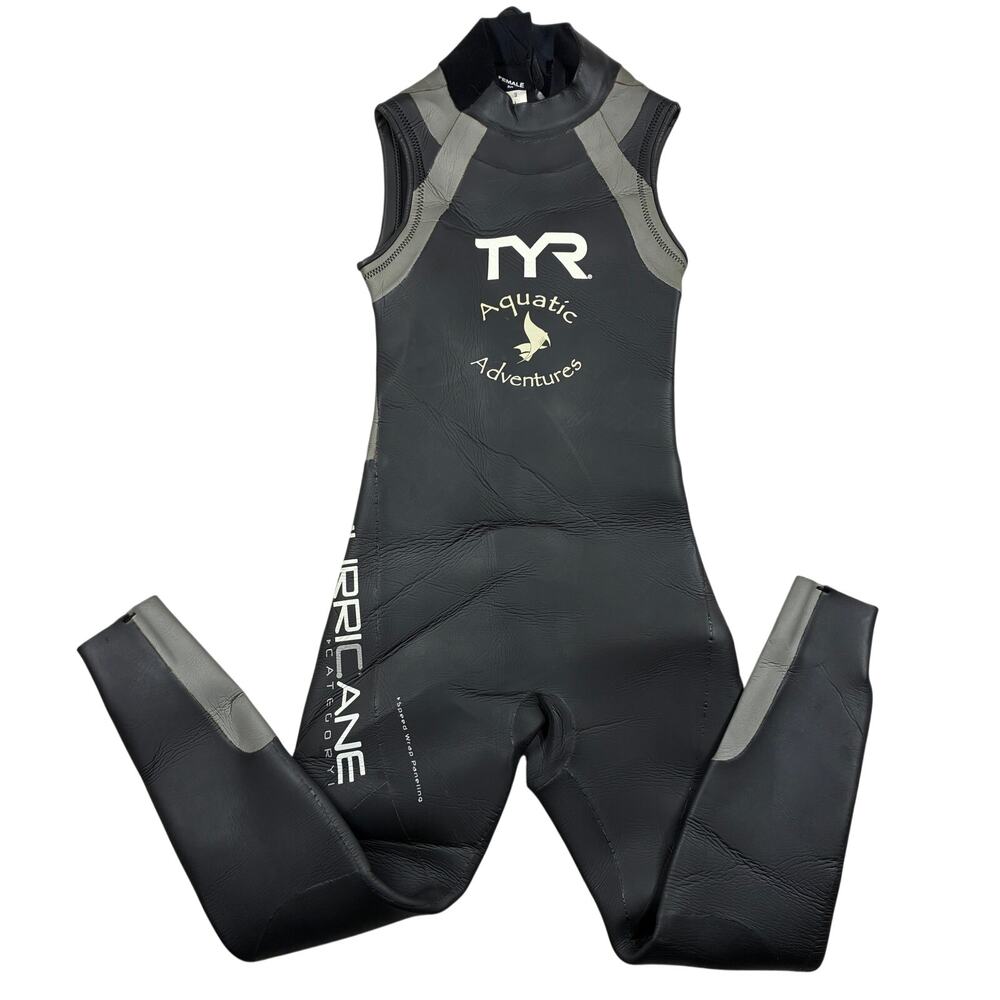 TYR Wetsuit Medium Womens Black Hurricane Cat 1 Sleeveless Triathlon Diving Swim